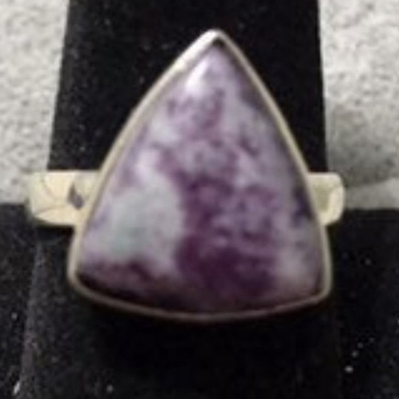 New Sterling Silver Purple Kammererite Triangle Ring Size 10 Crystal Kammerite - Picture 16 of 16